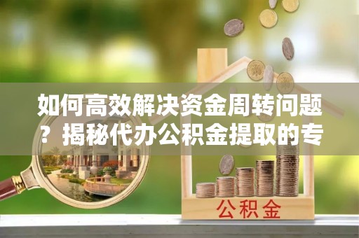 元氏如何高效解决资金周转问题？揭秘代办公积金提取的专业服务
