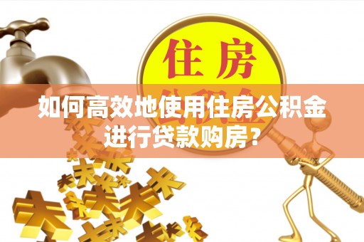 元氏如何高效地使用住房公积金进行贷款购房？